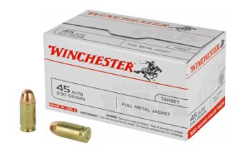 Winchester Ammunition, USA, 45ACP, 230 Grain, Full Metal Jacket, 100 Round Box
