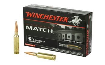 Winchester Ammo S65CM Match 6.5Creedmoor 140gr Sierra MatchKing BTHP 20 Per Box