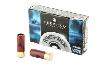 Federal, PowerShok, 12 Gauge, 2.75", 1oz., Rifled Hollow Point Slug, 5 Round Box