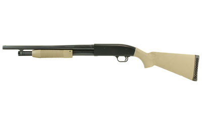 Mossberg, 88 Maverick, Pump Action Shotgun, 12 Gauge, 3" Chamber, 18.5" Barrel, Cylinder Bore, Blued Finish with Flat Dark Earth Synthetic Stock, Bead Sight, 5 Round
