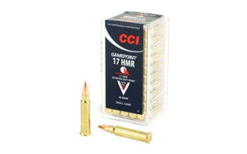CCI Ammunition, Gamepoint, 17HMR, 20 Grain, Jacketed Soft Point, 50 Round Box