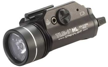 Streamlight, TLR-1 HL, High Lumen Rail Mounted Tactical Light, C4 LED, 1000 Lumens, Strobe, Black, 2x CR123 Batteries