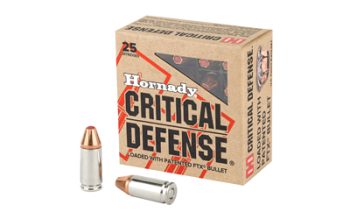 Hornady, Critical Defense, 9MM, 115 Grain, Flex Tip, 25 Round Box