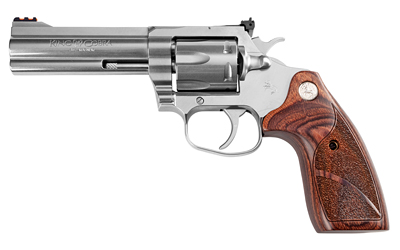 Colt's Manufacturing, King Cobra Target, Revolver, 357 Magnum, 4.25" Barrel, Steel, Stainless Finish, Altamont Wood Grips, 6 Rounds