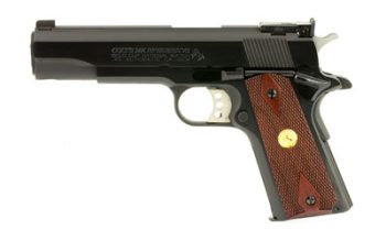Colt's Manufacturing, Gold Cup National Match, 1911, Semi-automatic, Metal Frame Pistol, Full Size, 45ACP, 5" Barrel, Steel, Blued Finish, Colt Champion Bomar Style Sights, 7 Rounds, 1 Magazine, 3-Hole Aluminum Trigger