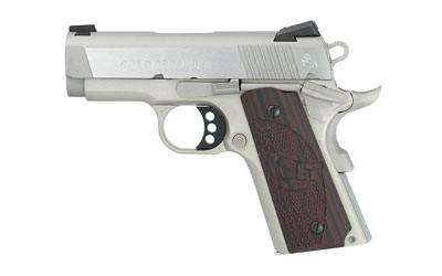 Colt's Manufacturing, Defender SS, Compact 1911, Semi-automatic, Metal Frame Pistol, 45ACP, 3" Barrel, Alloy, Stainless Finish, G10 Grips, White Dot Carry Novak Sights, 7 Rounds, 1 Magazine