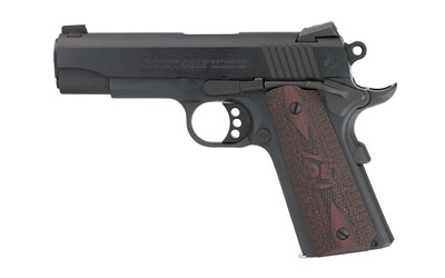 Colt's Manufacturing, Combat Commander, 1911, Semi-automatic, Metal Frame Pistol, Commander Size, 9MM, 4.25" Barrel, Steel, Blued Finish, G10 Checkered Black Cherry Grips, White Dot Carry Novak Sights, 9 Rounds, 1 Magazine