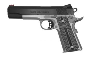 Colt's Manufacturing, Competition Plus, Semi-automatic, Metal Frame Pistol, Full Size, 45ACP, 5" Barrel, Steel, Two-Tone Finish, G10 Black and Grey Grips, Novak Sights, 8 Rounds, 1 Magazine