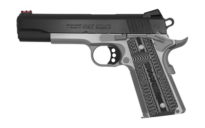 Colt's Manufacturing, Competition Plus, Semi-automatic, Metal Frame Pistol, Full Size, 45ACP, 5" Barrel, Steel, Two-Tone Finish, G10 Black and Grey Grips, Novak Sights, 8 Rounds, 1 Magazine