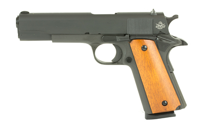 Armscor, GI Standard FS, 1911, Semi-automatic, Metal Frame Pistol, Full Size, 45ACP, 5" Barrel, Steel, Parkerized Finish, Black, Wood Grips, Fixed Sights, 8 Rounds, 1 Magazine