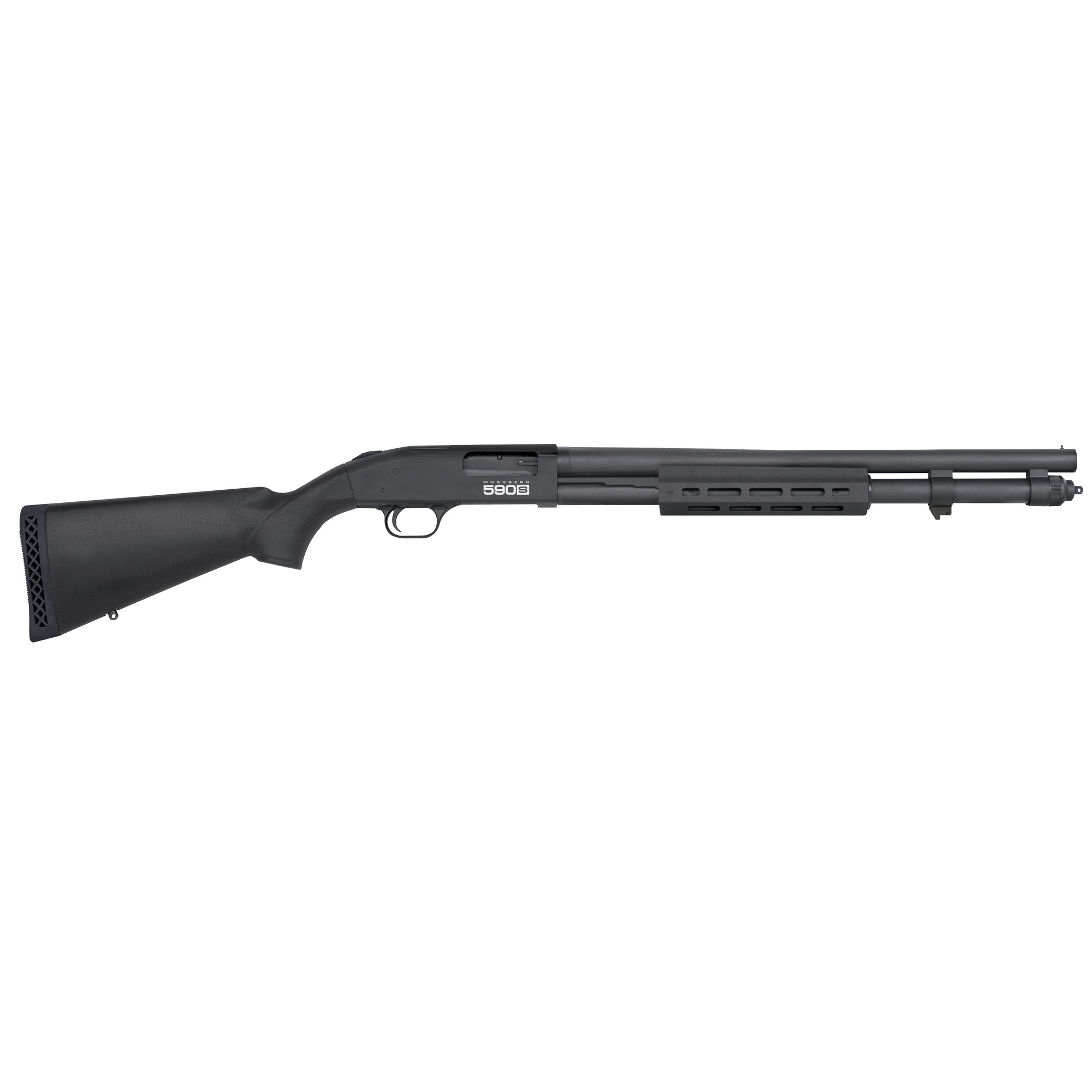 Mossberg, 590S, Optic Ready, Pump Action, 12 Gauge, 3" Chamber, 20" Barrel, Matte Blued Finish, Synthetic Stock, Bead Sight, Receiver Milled for Shield RMSc Pattern Micro Dot Sights, 13 Rounds, Cycles 1.75", 2.75", or 3"