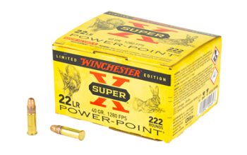 Winchester Ammunition, Super-X, Power-Point, 22 LR, 40 Grain, Power PointHollow Point, 222 Round Box