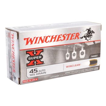 Winchester Super-X WinClean 45 ACP Auto Ammunition 185 Grain Full Metal Jacket 50rds - WC451