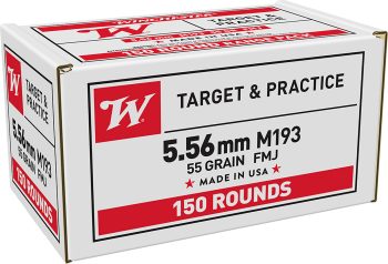 Winchester Ammo WM193150 USA M193 5.56x45mmNATO 55gr Full Metal Jacket 150 Per Box