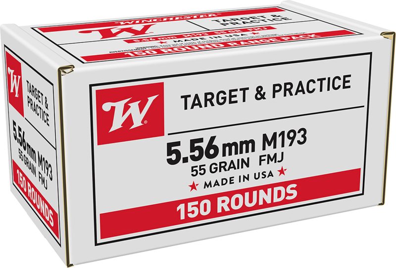 Winchester Ammo WM193150 USA M193 5.56x45mmNATO 55gr Full Metal Jacket 150 Per Box