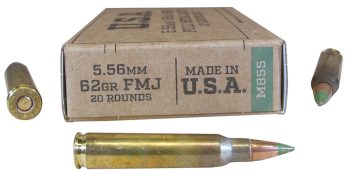 Winchester Ammo SGM855KW USA M855 5.56mm 62gr Full Metal Jacket 20 Per Box