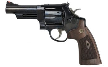 Smith & Wesson, Model 29, Classic, Double/Single Action, Metal Frame Revolver, N-Frame, 44 Magnum, 4" Barrel, Carbon Steel, Blued Finish, Wood Grips, Adjustable Sights, 6 Rounds