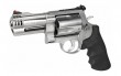 Smith & Wesson, Model 500, Double/Single Action, Metal Frame Revolver, X-Frame, 500 S&W, 4" Barrel, Stainless Steel, Satin Finish, Silver, Rubber Grips, Adjustable Sights, 5 Rounds