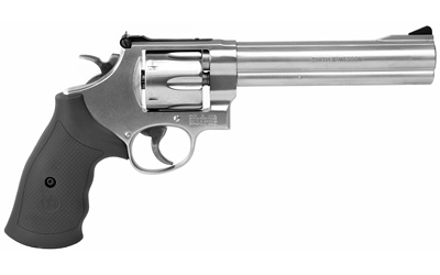 Smith & Wesson, Model 610, Massachusetts Compliant, Double/Single Action, Metal Frame Revolver, N-Frame, 10MM, 6.5" Barrel, Stainless Steel, Matte Finish, Synthetic Grips, Adjustable Rear Sight, 6 Rounds, (3) 6-Shot Moon Clips