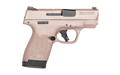 Smith & Wesson, Shield Plus, M&P9, Semi-automatic, Striker Fired Polymer Frame Pistol, Micro-Compact, 9MM, 3.1" Barrel, Cerakote Finish, Rose Gold, White Dot Sights, Manual Thumb Safety, Flat Face Trigger, 2 Magazines, (1) 10-Round (1) 13-Round