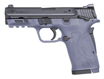Smith & Wesson, M&P 380 SHIELD EZ 2.0 Orchid/Black, Semi-automatic Pistol, Polymer Frame Pistol, Micro-Compact, 380ACP, 3.68" Barrel, Armornite Finish, Black, 3-Dot Sights, Manual Thumb Safety, 8 Rounds, 2 Magazines
