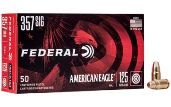 Federal, American Eagle, 357SIG, 125 Grain, Full Metal Jacket, 50 Round Box