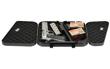 Hornady, Dual-Lid Lock Box, Foam Interior, 2 Keyed Alike Locks, 11"x10"x2" Exterior Dimensions, Includes Steel Security Cable