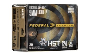 Federal, Personal Defense, HST, 9MM, 124Gr, Jacketed Hollow Point, 20 Round Box