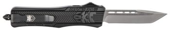 CobraTec Knives MBSTK1MTNS CTK-1 Medium 3" OTF Tanto Plain D2 Steel Blade/Black Aluminum Handle Features Glass Breaker Includes Pocket Clip