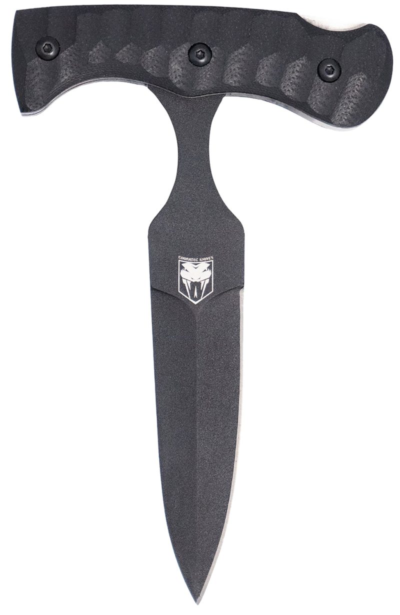 CobraTec Knives FG10PD Folding Push Dagger 2.88" Folding Dagger Plain Black D2 Steel Blade, 4.06" Black Textured G10 Scales Handle