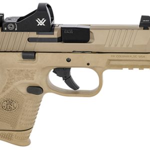 FN 66100797 509CT w/Optic Compact 9mm Luger 12+1/24+1, 4.32" Black Steel Threaded Barrel, Flat Dark Earth PVD Optic Cut/Serrated Stainless Steel Slide, Flat Dark Earth Polymer Frame w/Picatinny Rail,Vortex Viper Red Dot, Ambidextrous
