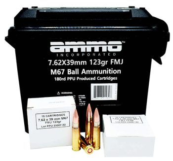 7.62X39 123GR FMJ BRASS CASE 180RD CAN