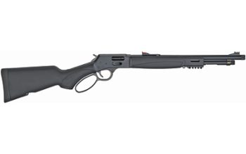 Henry Repeating Arms, Big Boy X Model, Lever Action, 45 LC, 17.5" Threaded Barrel, Blued Finish, Black Synthetic Stock, M-Lok, Large Loop Lever, Picatinny Rail, 7Rd, Brass Drilled and Tapped for a BB-RSM, Adjustable Fiber Optic Sights