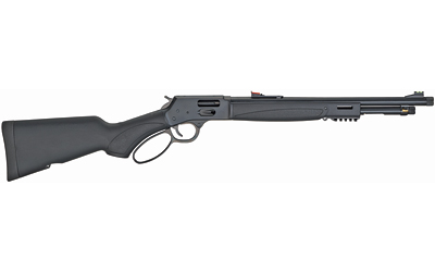 Henry Repeating Arms, Big Boy X Model, Lever Action, 45 LC, 17.5" Threaded Barrel, Blued Finish, Black Synthetic Stock, M-Lok, Large Loop Lever, Picatinny Rail, 7Rd, Brass Drilled and Tapped for a BB-RSM, Adjustable Fiber Optic Sights