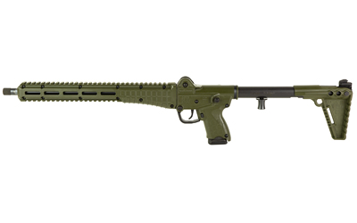 Kel-Tec, Model Sub 2000, OD Green, Gen 3, Semi-automatic Rifle, 9MM, 16.1" Barrel, Threaded 1/2x28, Adjustable Sights, 1 Magazine, 15 Rounds, For Glock Magazines