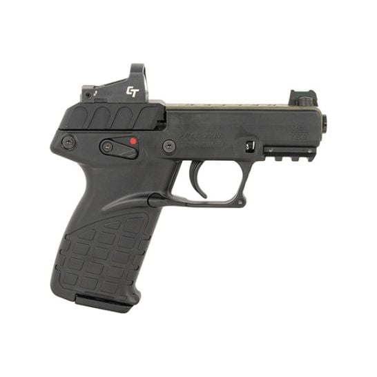 Kel-Tec P17 w/Optic Bundle Compact Frame 22 LR 16+1 3.80" Steel Barrel, OD Green Barrel, Black Frame w/Picatinny Rail, Textured Grip, Crimson Trace Red Dot, Ambidextrous