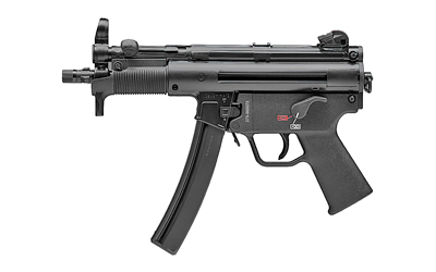Heckler & Koch, SP5K-PDW, Pistol, Semi-automatic, 9MM, 5.83" Barrel, Threaded Barrel, Steel, Matte Finish, Black, Polymer Pistol Grip, Iron Sights, Ambidextrous Safety, 30 Rounds, 2 Magazines, Ambidextrous