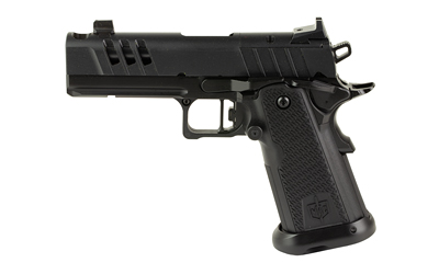 Military Arms Corporation, MAC 9 Double Stack, Single Action Only, Semi-automatic, Steel Frame Pistol, Carry Size, 9MM, 4.25" Compensated Barrel, QPD Finish, Black, 11 Degree Target Crown, AGENCY AOS Optics Cut, Blade Front and Adjustable Rear Sights