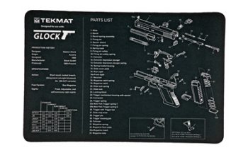 TekMat, Pistol Mat, Glock, 11"x17", Black, Includes Small Microfiber TekTowel, Packed in Tube Glock Disclaimer