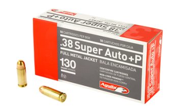 Aguila Ammunition, Pistol, 38 Super AUTO + P, 130Gr, Full Metal Jacket, 50 Round Box