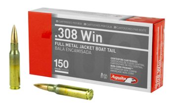 Aguila Ammunition, 308 Win, 150 Grain, Full Metal Jacket Boat Tail, 20 Round Box