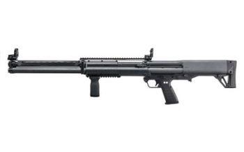 Kel-Tec, KSG-25, Pump Action Shotgun, 12 Gauge, 3" Chamber, 30.5" Barrel, Black Finish, Synthetic Stock, Magpul MBUS Front and Rear Flip Up Sights, Magpul RVG Rail Vertical Grip, 12+12 Rounds