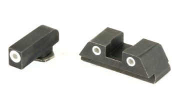 AmeriGlo, Classic, 3 Dot Complete Set, Tritium Night Sight, Fits Glock 42 and 43, Front/Rear, Green with White Outline