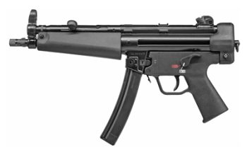 Heckler & Koch, SP5, Pistol, Semi-automatic, 9MM, 8.9" Barrel, Threaded Barrel, Steel Receiver, Matte Finish, Black, Polymer Pistol Grip, Iron Sights, Ambidextrous Safety, 30 Rounds, 2 Magazines, Ambidextrous