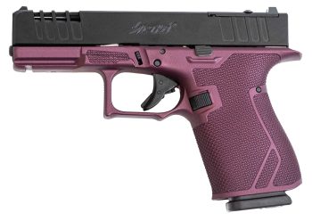 Great Lakes Firearms GL19CHY Striker Compact Frame 9mm Luger 15+1 4" Black Nitride Steel Barrel, Black Cerakote Serrated w/Slide Cuts Steel Slide, Black Cherry Cerakote Polymer Frame & Grip, Ambidextrous