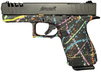 Great Lakes Firearms GL19SBLK Striker Compact Frame 9mm Luger 15+1 4" Black Nitride Steel Barrel, Black Cerakote Serrated w/Slide Cuts Steel Slide, Splatter Cerakote Polymer Frame & Grip, Ambidextrous