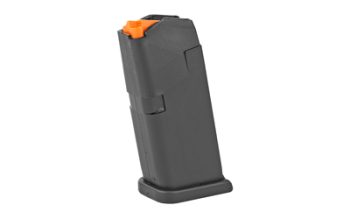 GLOCK, OEM Magazine, 9MM, 10 Rounds, For GLOCK 26, Polymer, Black, Orange Follower, Gen5