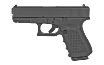 Glock UG1950713 G19 Gen4 Compact 9mm Luger 15+1 4.02" Black Steel Barrel, Matte Black Serrated Slide & Polymer Frame w/Picatinny Rail/Serrated Trigger Guard, Black Textured Finger Grooved w/Interchangeable Backstrap Grips, Right Hand