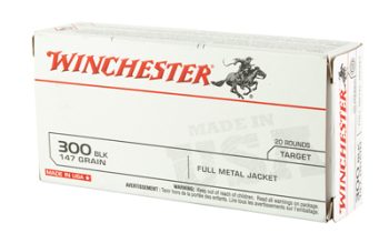 Winchester Ammunition, USA, 300 Blackout, 147 Grain, Full Metal Jacket, 20 Round Box